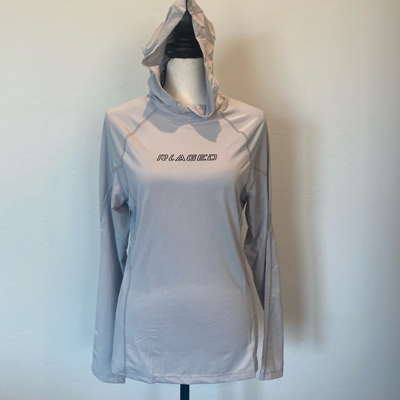 🎈RlaGed Women’s UPF 50+ Gray Shirt with Hood & Thumbholes, Size Small, NWT - Picture 1 of 11